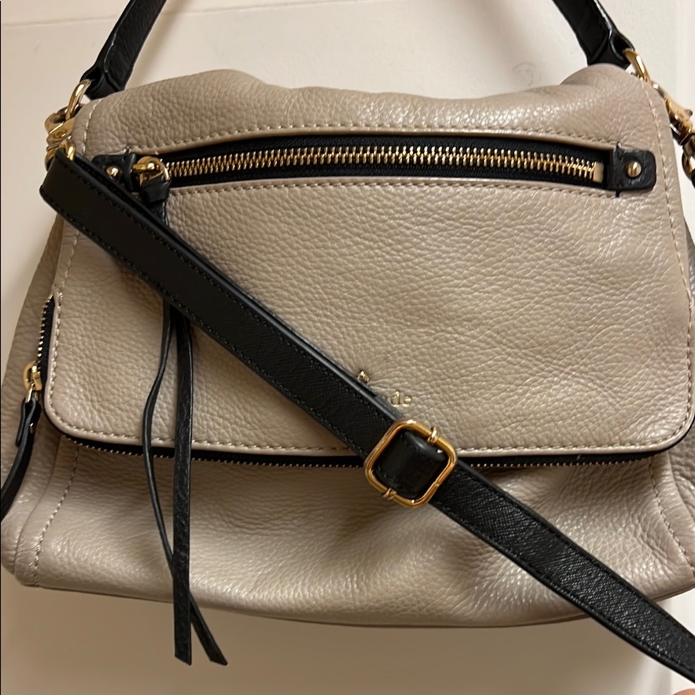 Kate Spade Taupe and Black Shoulder Bag